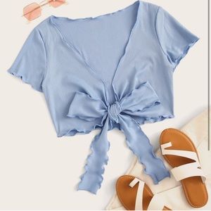 Shein Tie Front Crop Top